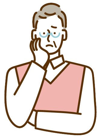 悩む高齢者のイラスト