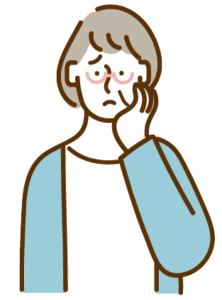 悩む高齢者のイラスト